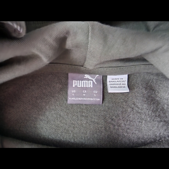 Puma Women's Pull Over Hoodie. Army Green. Size L. - Picture 4 of 6